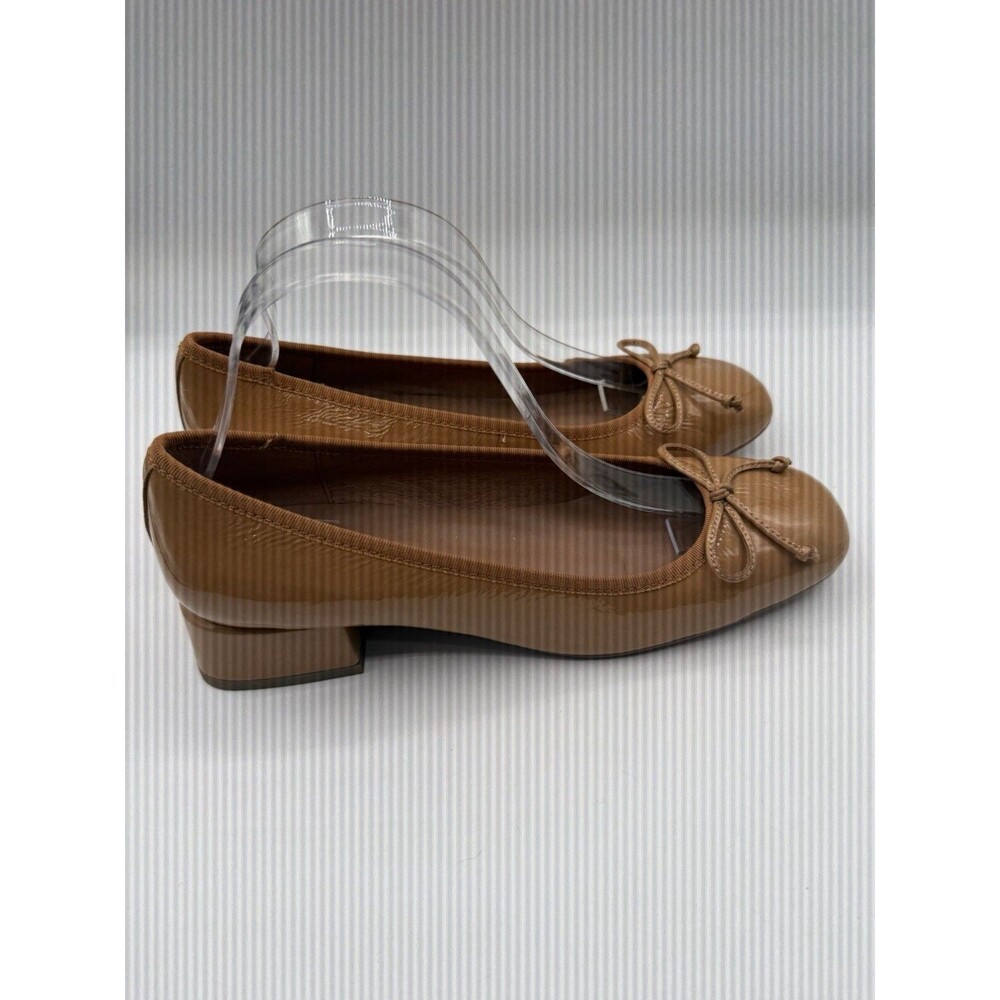 Anthropologie Bibi Lou Ballet Heels Women Beige Preppy Retro Office Size 40 New